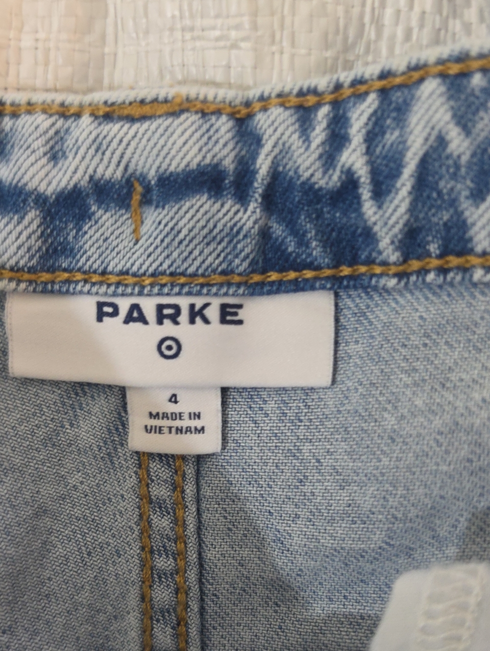 Parke Women's Mid-Rise Drawstring Baggy Jeans, Size 4 - Light Wash - Picture 9 of 10